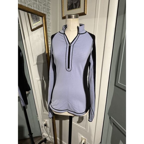 Lululemon Run U Turn 1/2 Zip Top Striped Long Sleeve Reversible Pullover Size 2 - Picture 7 of 7